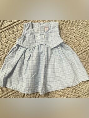 Ring Around the Rosie Blue Plaid Sleeveless Dress - 12 Months - Classic Boutique